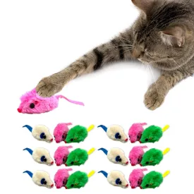 18PC Play Furry Cat Toy Pet Exercise Kittens Interactive Catch Mice Mouse Indoor