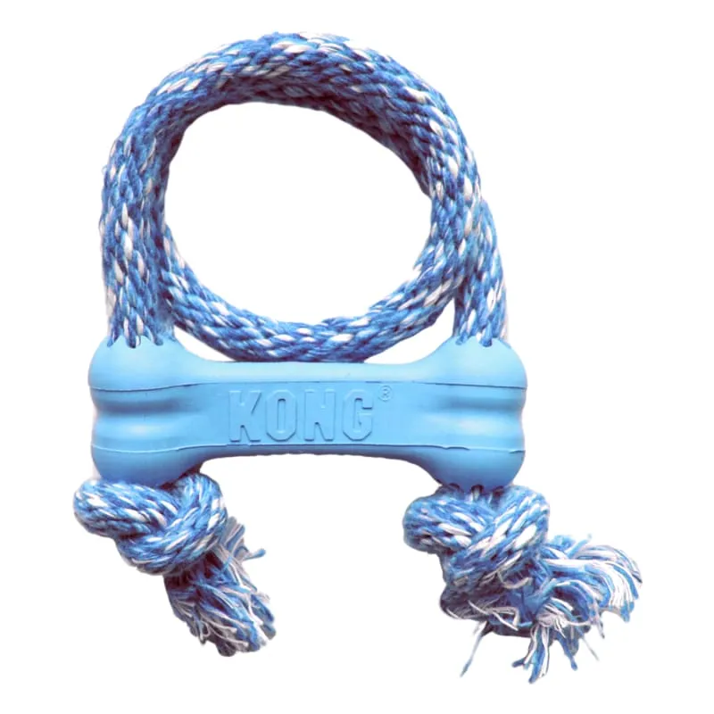 [20% OFF] KONG Puppy Goodie Bone with Rope Dog Toy XS