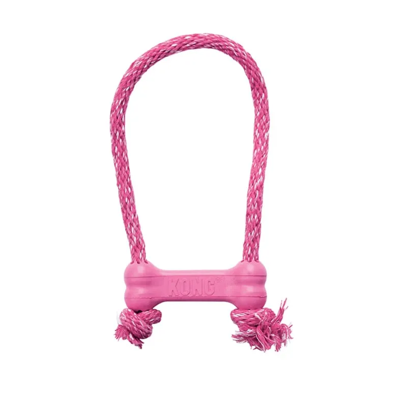 [20% OFF] KONG Puppy Goodie Bone with Rope Dog Toy XS
