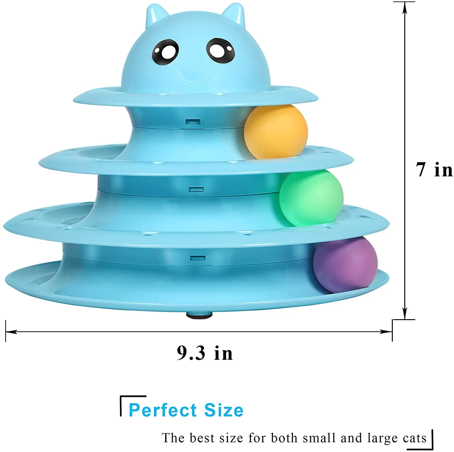 3-Level Turntable Cat Toys Balls with Six Colorful Balls