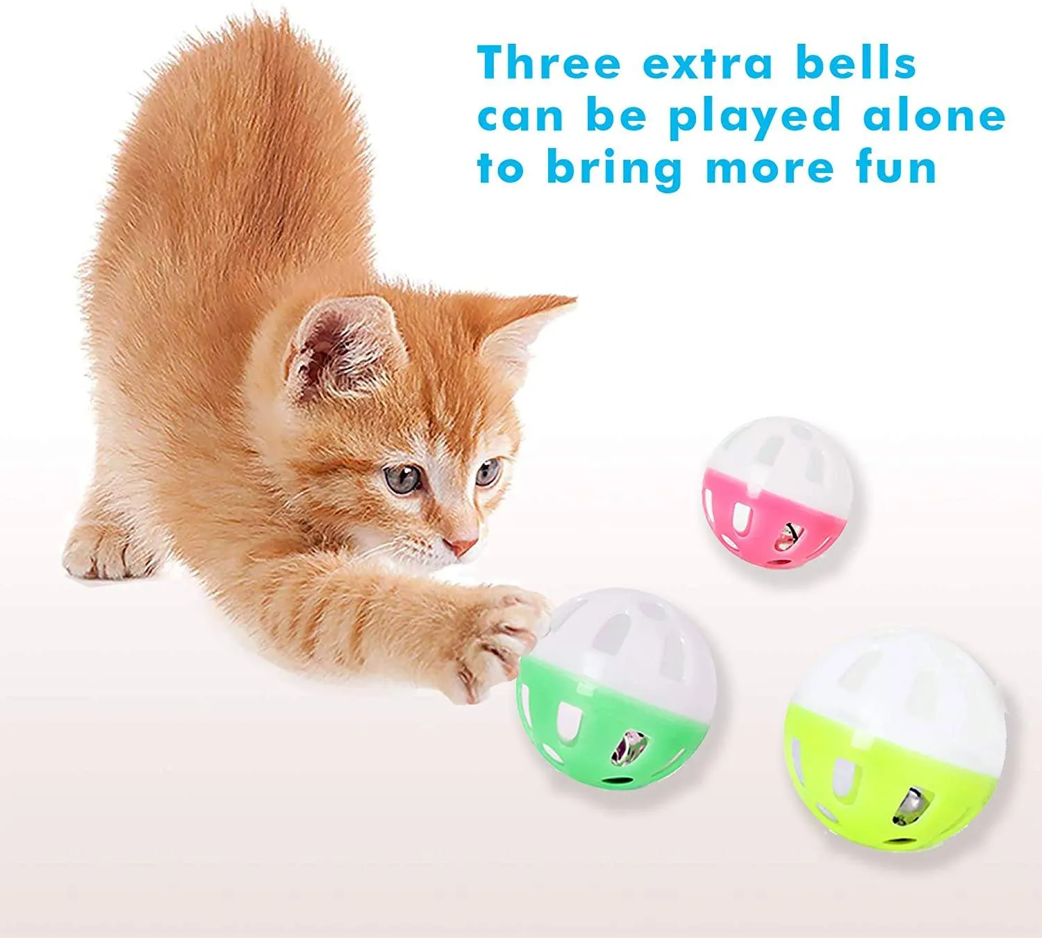 3-Level Turntable Cat Toys Balls with Six Colorful Balls