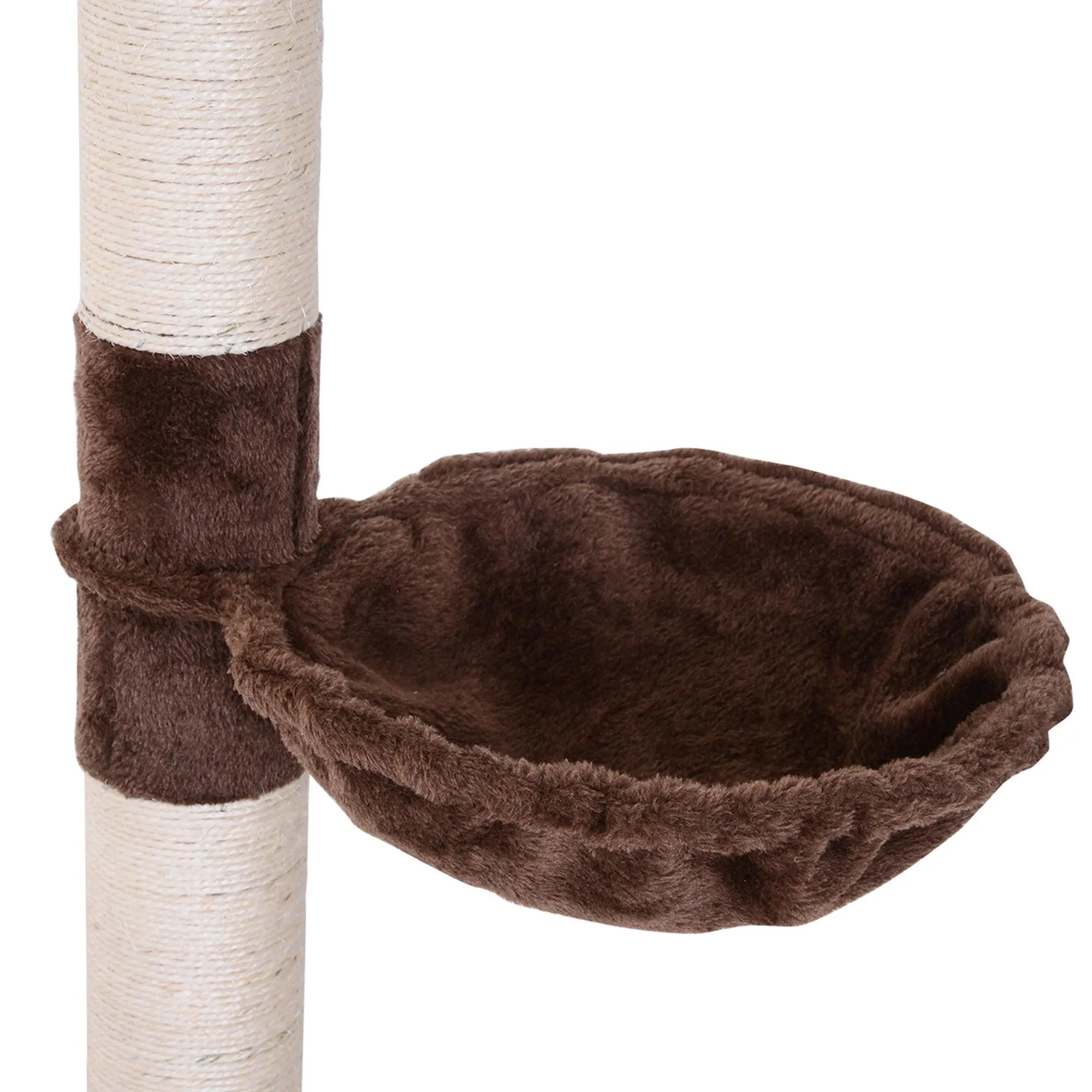 5-Tier Floor to Ceiling Cat Tree, Adjustable Height, Brown