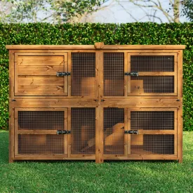 6ft Chartwell Double Rabbit Hutch | Huge Living & Playing Area | Thick T&G Side Panels & Solid Sleeping Area Door