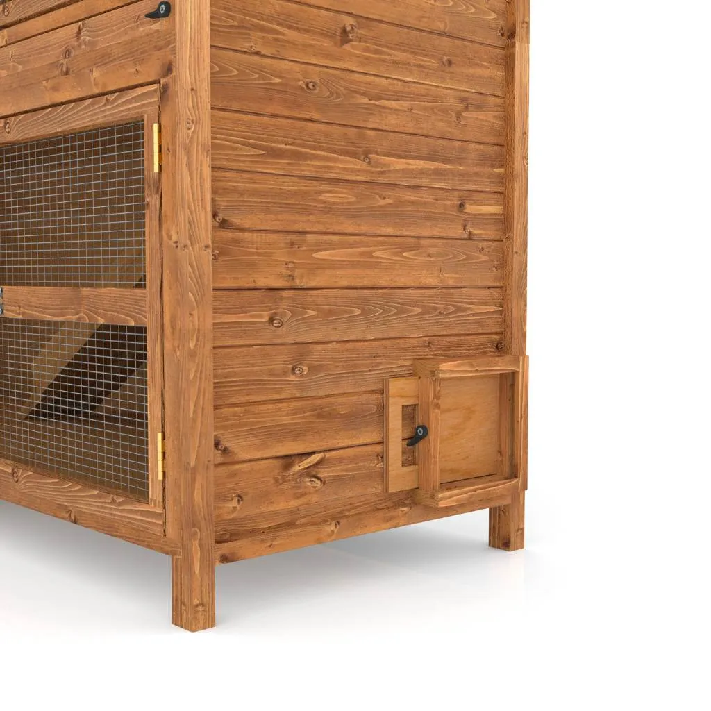 6ft Chartwell Double Rabbit Hutch | Huge Living & Playing Area | Thick T&G Side Panels & Solid Sleeping Area Door