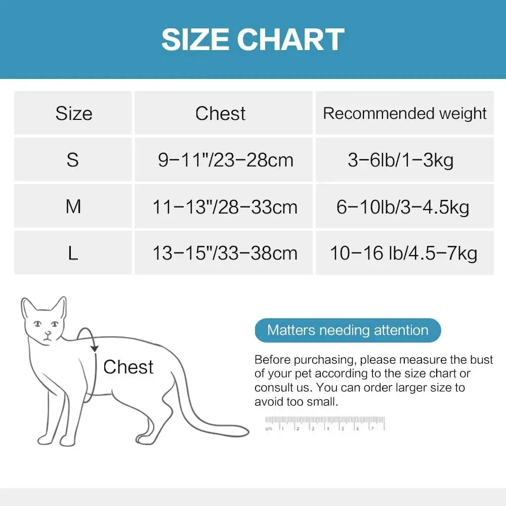 Adjustable Anti Escape Cat Harness and Leash Set - Breathable Lightweight Pet Vest