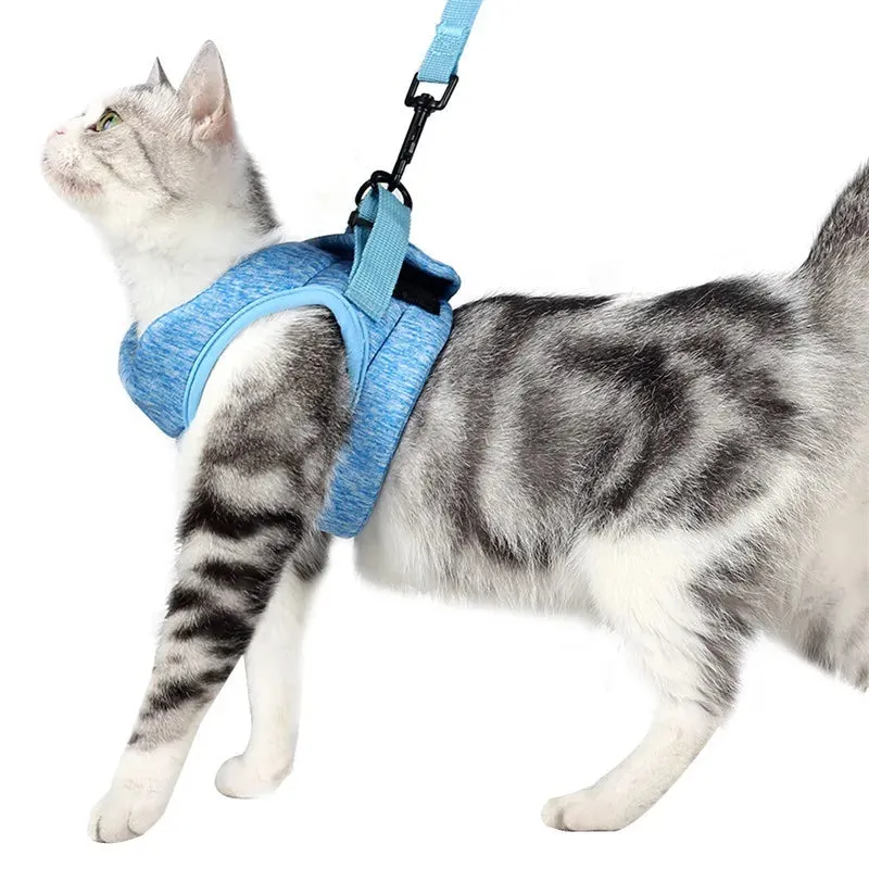 Adjustable Anti Escape Cat Harness and Leash Set - Breathable Lightweight Pet Vest