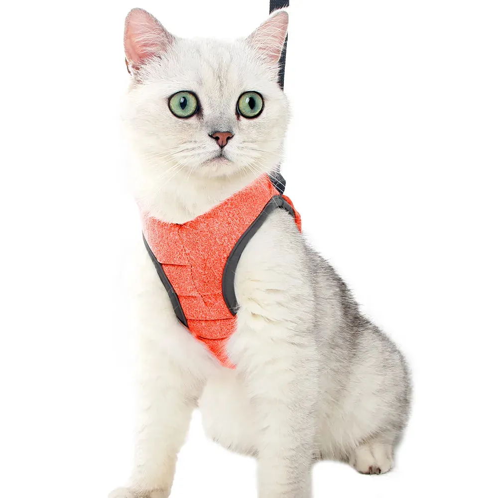 Adjustable Anti Escape Cat Harness and Leash Set - Breathable Lightweight Pet Vest