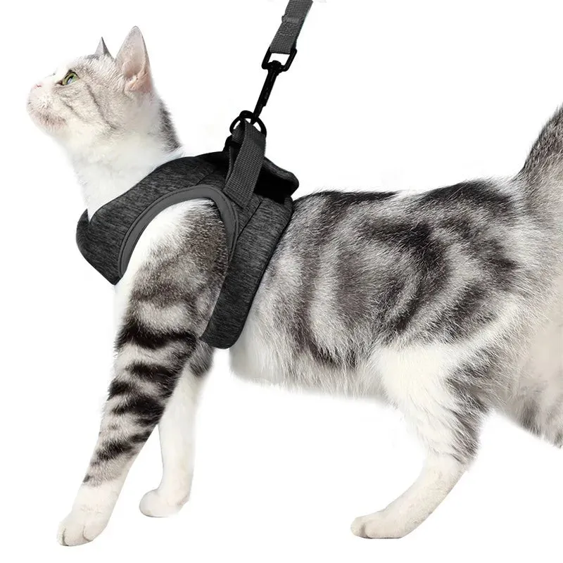 Adjustable Anti Escape Cat Harness and Leash Set - Breathable Lightweight Pet Vest