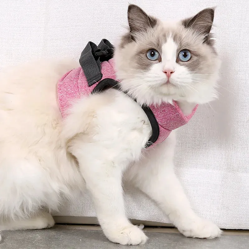 Adjustable Anti Escape Cat Harness and Leash Set - Breathable Lightweight Pet Vest