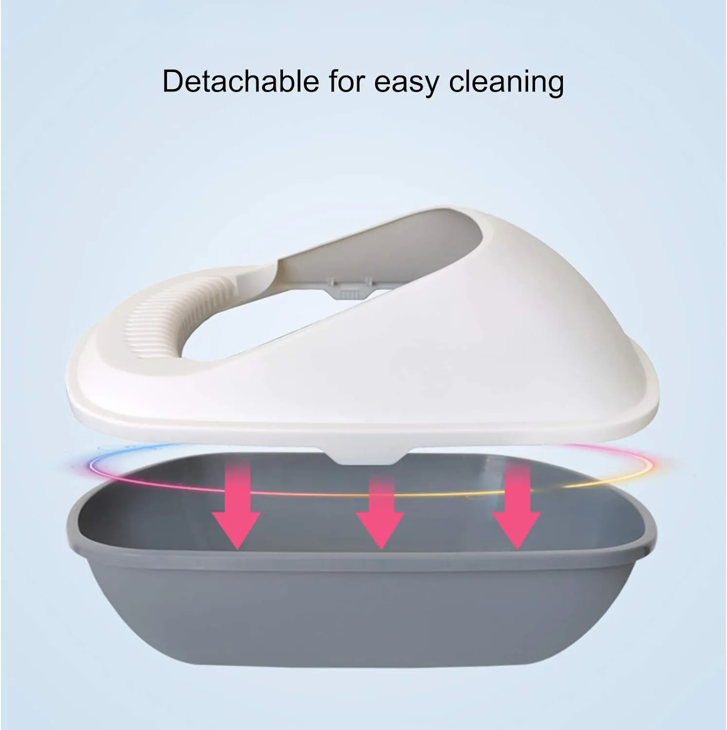 AllPetSolutions Cat Litter Tray with High Sides & Scoop, Brown - S/L