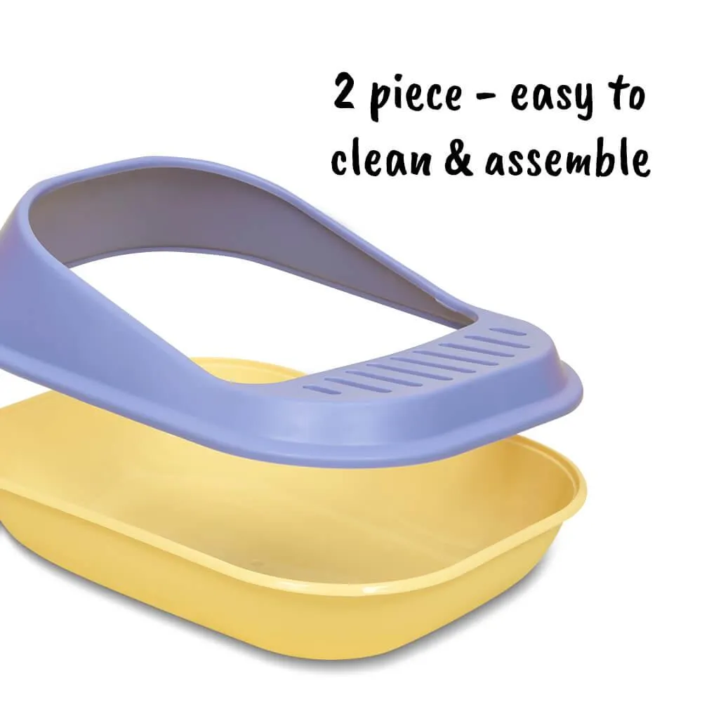 AllPetSolutions Cat Litter Tray with High Sides & Scoop, Green