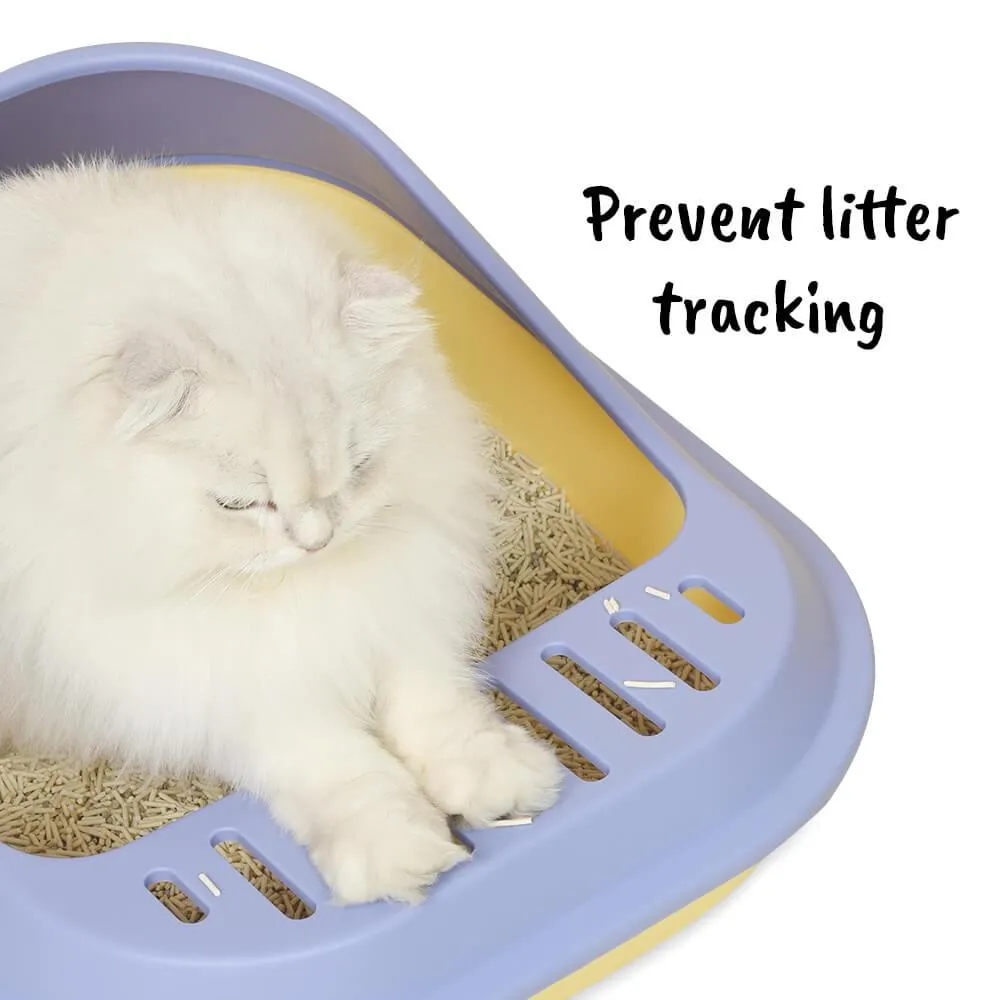 AllPetSolutions Cat Litter Tray with High Sides & Scoop, Green