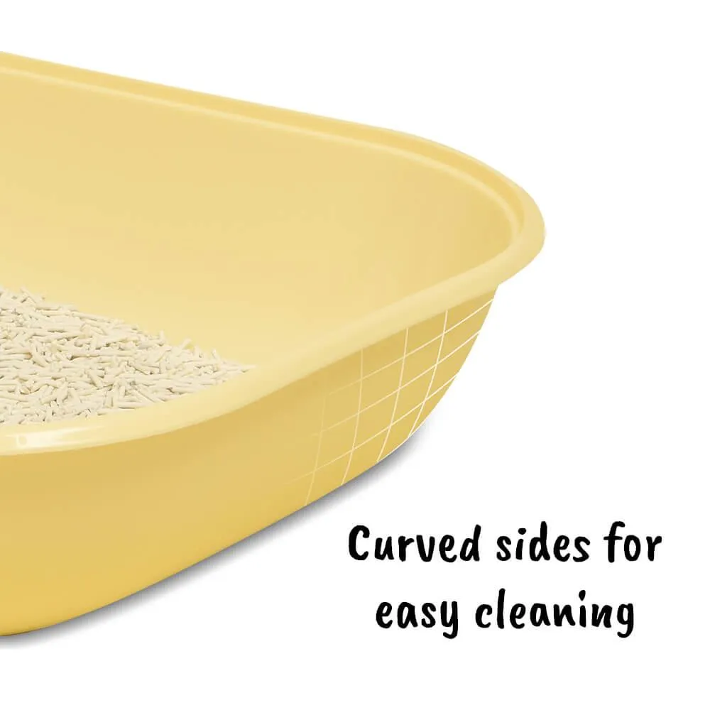 AllPetSolutions Cat Litter Tray with High Sides & Scoop, Green
