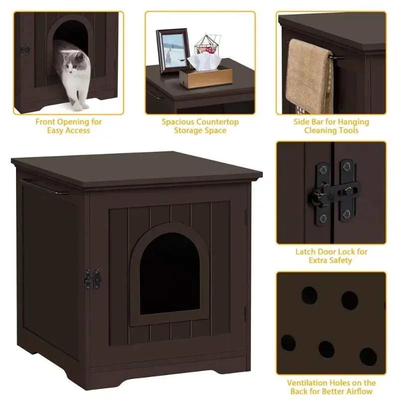 Anniepaw Chic Hideaway Cat Litter Station: Dual-Purpose Side Table and Litter Box Enclosure