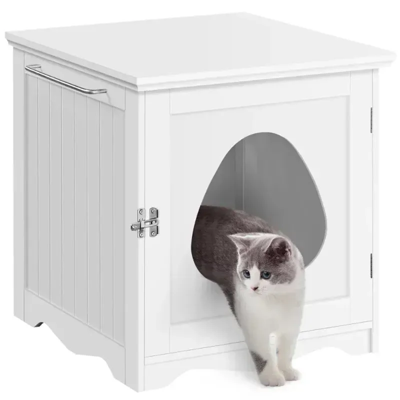 Anniepaw Chic Hideaway Cat Litter Station: Dual-Purpose Side Table and Litter Box Enclosure