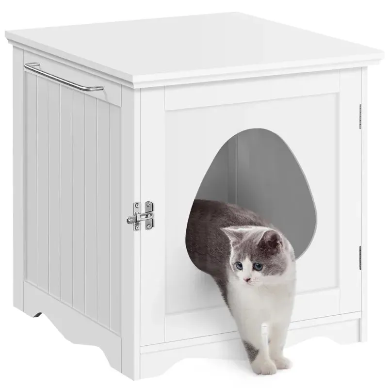 Anniepaw Chic Hideaway Cat Litter Station: Dual-Purpose Side Table and Litter Box Enclosure
