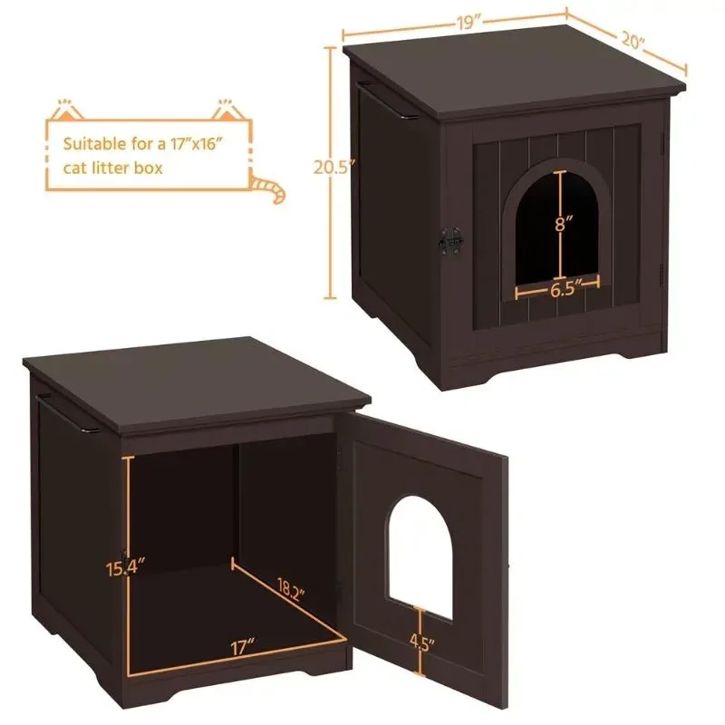 Anniepaw Chic Hideaway Cat Litter Station: Dual-Purpose Side Table and Litter Box Enclosure