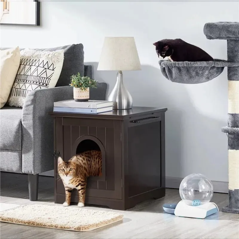 Anniepaw Chic Hideaway Cat Litter Station: Dual-Purpose Side Table and Litter Box Enclosure