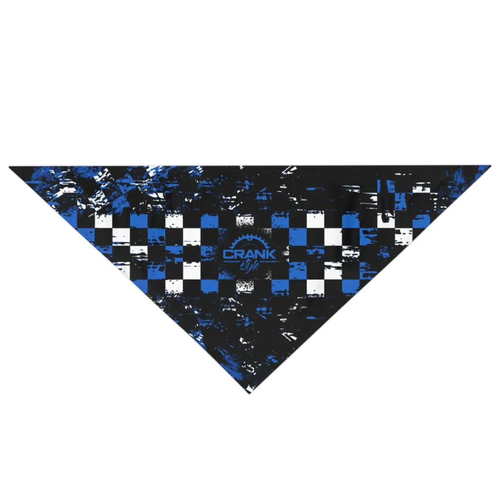 Blue Black and White Checker Pet Bandana