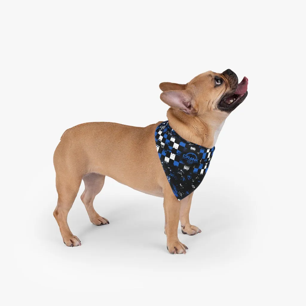 Blue Black and White Checker Pet Bandana