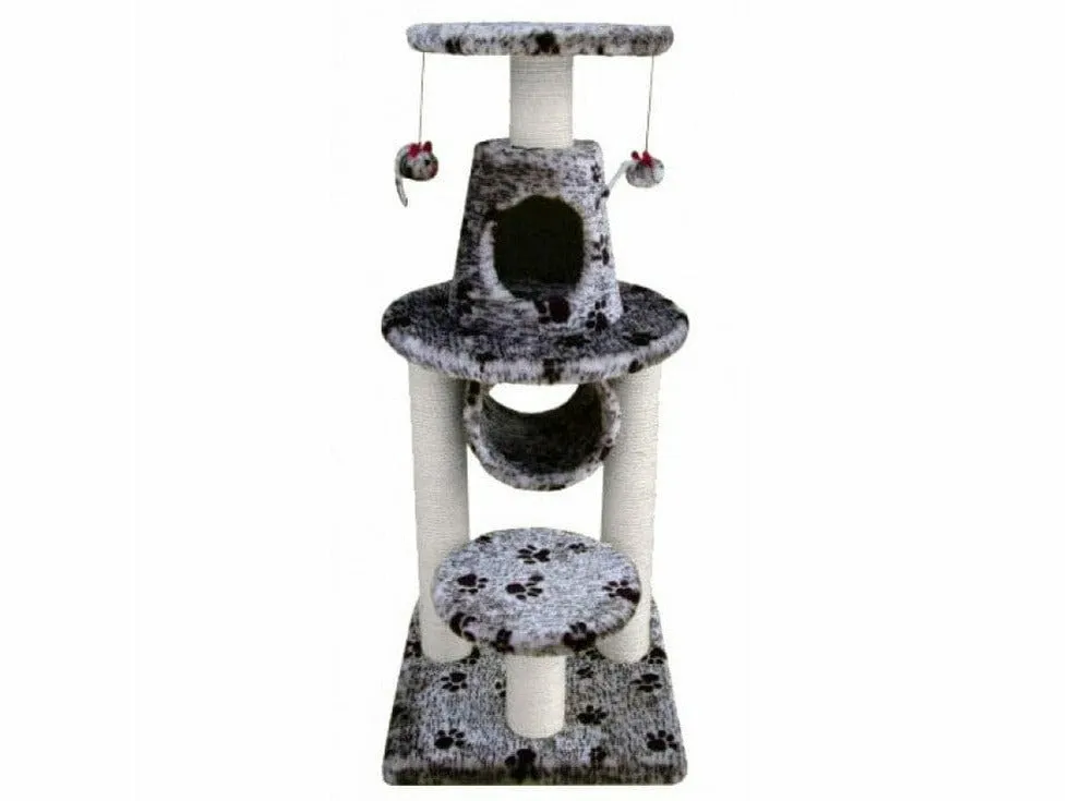 BONALTI Cat Play Tower Grey with Paw Print