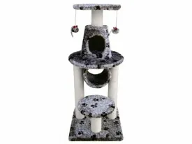 BONALTI Cat Play Tower Grey with Paw Print