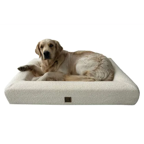 Boucle Orthopedic Pet Bed - Cream Med (70 x 50cm)