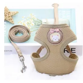 Candy Color Cartoon Bear Nylon Mesh Cat Pull Chest