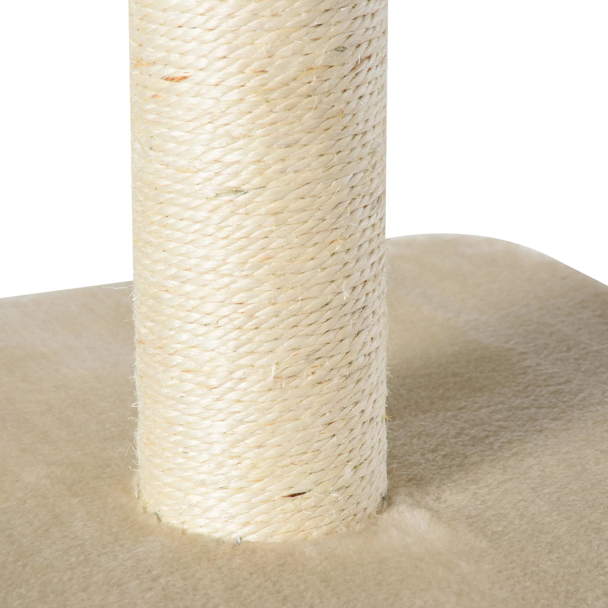 Cats 5-Tier Sisal Rope Scratching Tree w/ Dangle Toy Beige