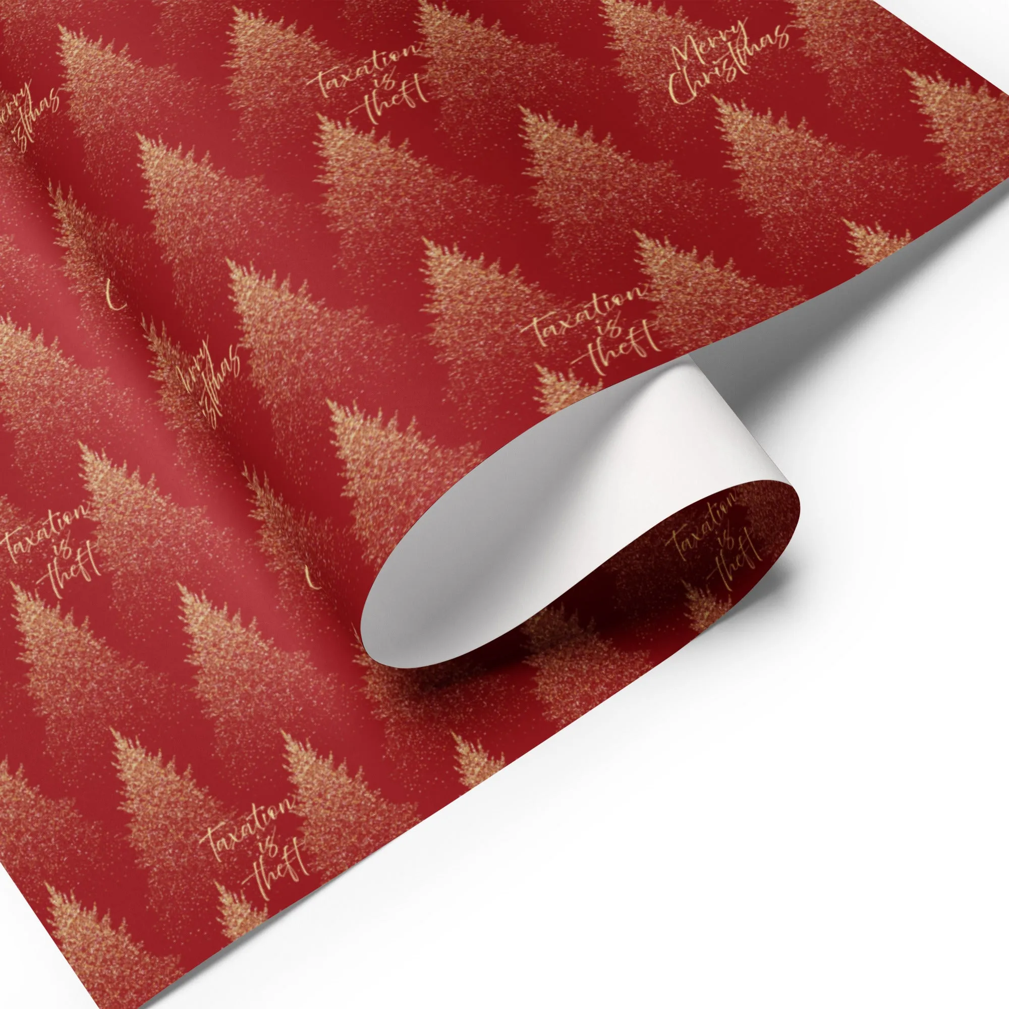 Christmas Trees Taxation is Theft Wrapping Paper