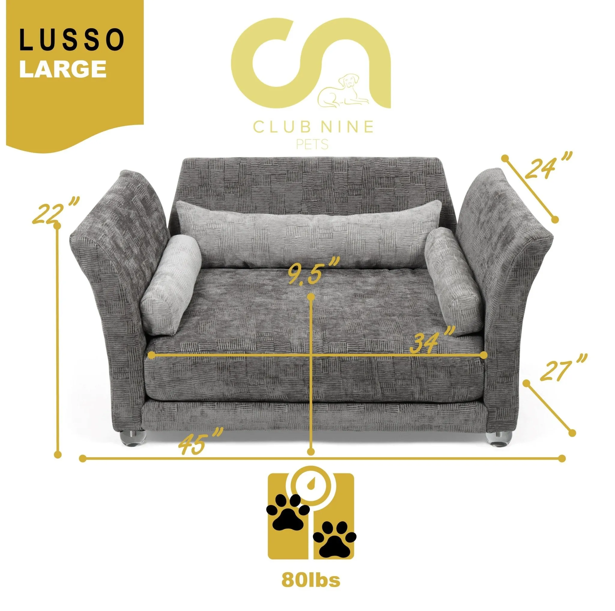 Club Nine Pets Lusso Orthopedic Dog Bed in Seal
