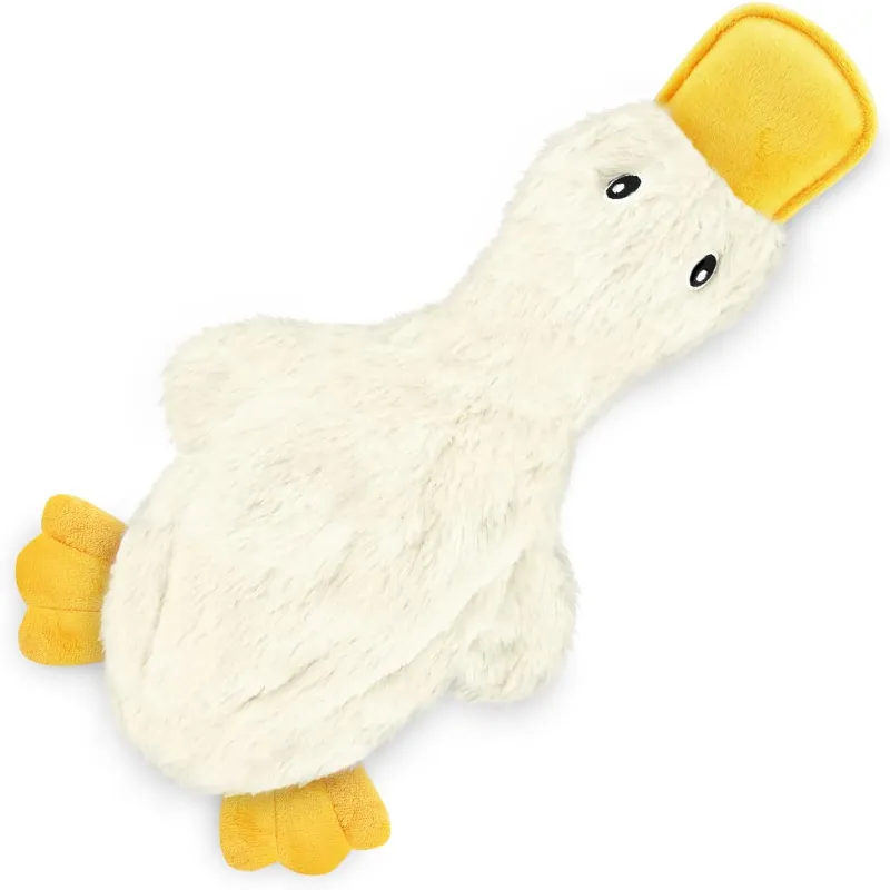 Crinkle Duck Shaped Dog Toy With Squeaker
