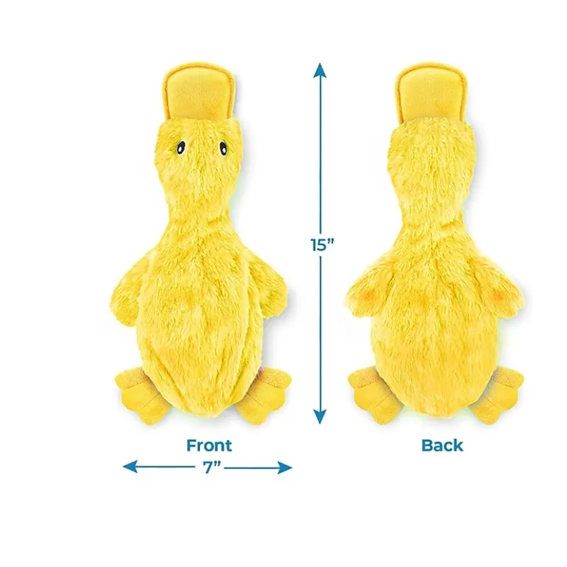 Crinkle Duck Shaped Dog Toy With Squeaker