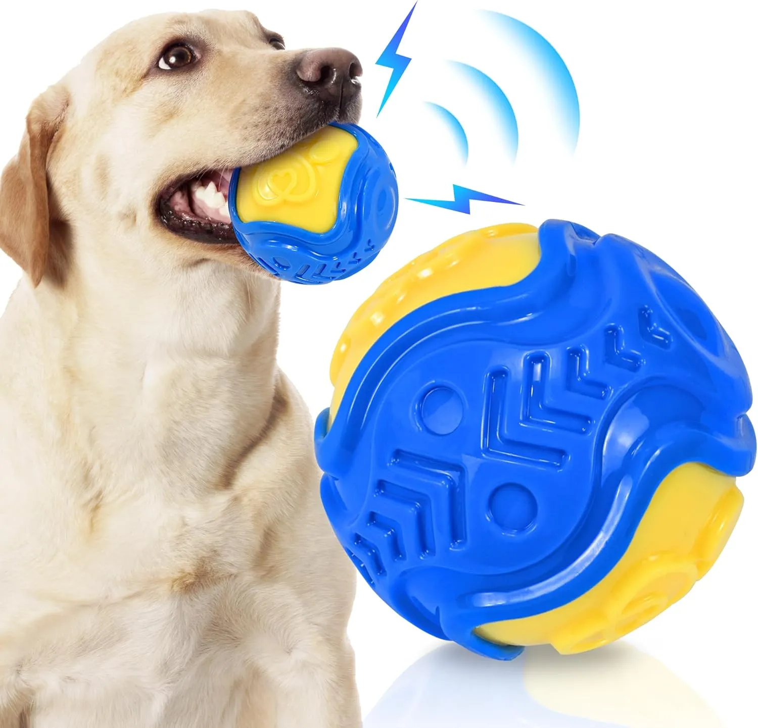 Dog Balls, Squeaky Balls for Dogs 3 Interactive Chew Toy for Aggressive Chewers Puppy Ball Toys Relieves Anxiety and Clean Teeth, BPA Free Non-Toxic Dog Toys for Large and Small Dogs
