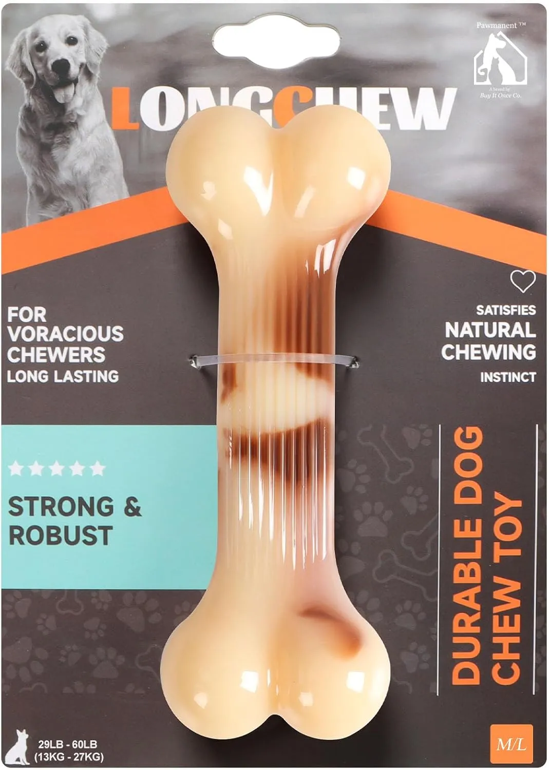 Dog Bone Goodie Bone Indestructible Chew Toy for Aggressive Chewers, Long Lasting Nylon Bone Tough Durable Dog Toys Puppy Toys Teeth Cleaning for Medium and Large Pets - 6"