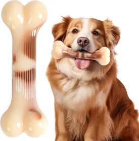 Dog Bone Goodie Bone Indestructible Chew Toy for Aggressive Chewers, Long Lasting Nylon Bone Tough Durable Dog Toys Puppy Toys Teeth Cleaning for Medium and Large Pets - 6"