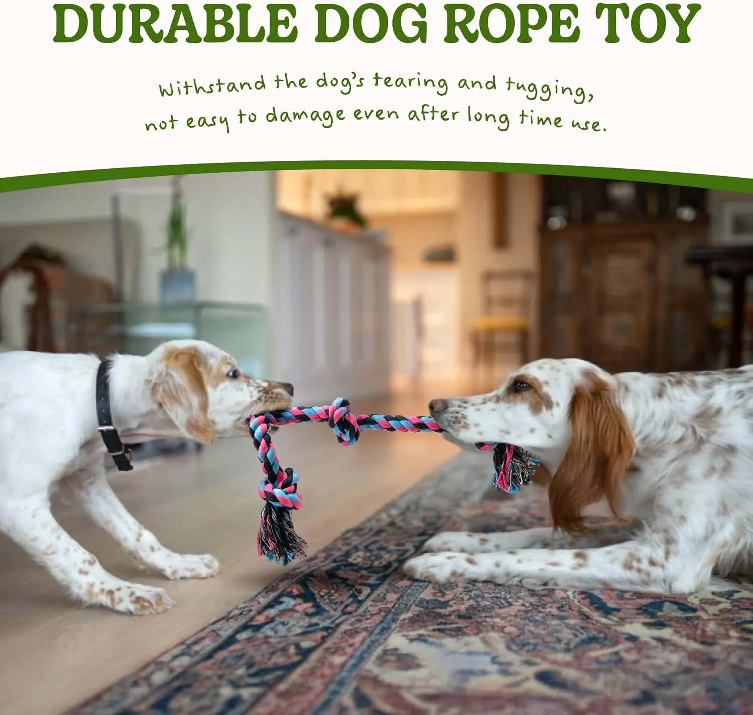 Dog Rope Toy for Large Dogs, Heavy Duty Chew Toys for Aggressive Chewers, Indestructible Durable Cotton Tug of War Rope Toys for Medium to Large Breed Teeth Cleaning