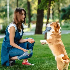 Dog Toys for Aggressive Chewers,Rubber Bottle Dog Toy Contains Tennis Ball,Indestructible Dog Toys for Large Dogs, Durable Dog Toys, Squeaky Dog Toys (Red, L)