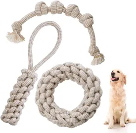 Durable Cotton Rope Dog Toy for Medium & Large Dogs  Tough Chew Toy for Aggressive Chewers  Safe, Non-Toxic, Interactive Tug & Fetch Toy  Heavy-Duty Teething Relief & Dental Health Support