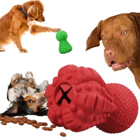 Durable Dog Chew Toys for Aggressive Chewers - Natural Rubber Treat Dispensing Toy - Interactive Slow Feeder - Boredom Relief and Enrichment Stimulation (Green)