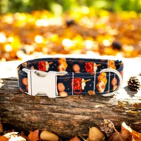 Fall Feast in Navy Dog Collar