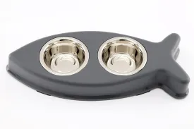 Fish Shaped Double Pet Bowls