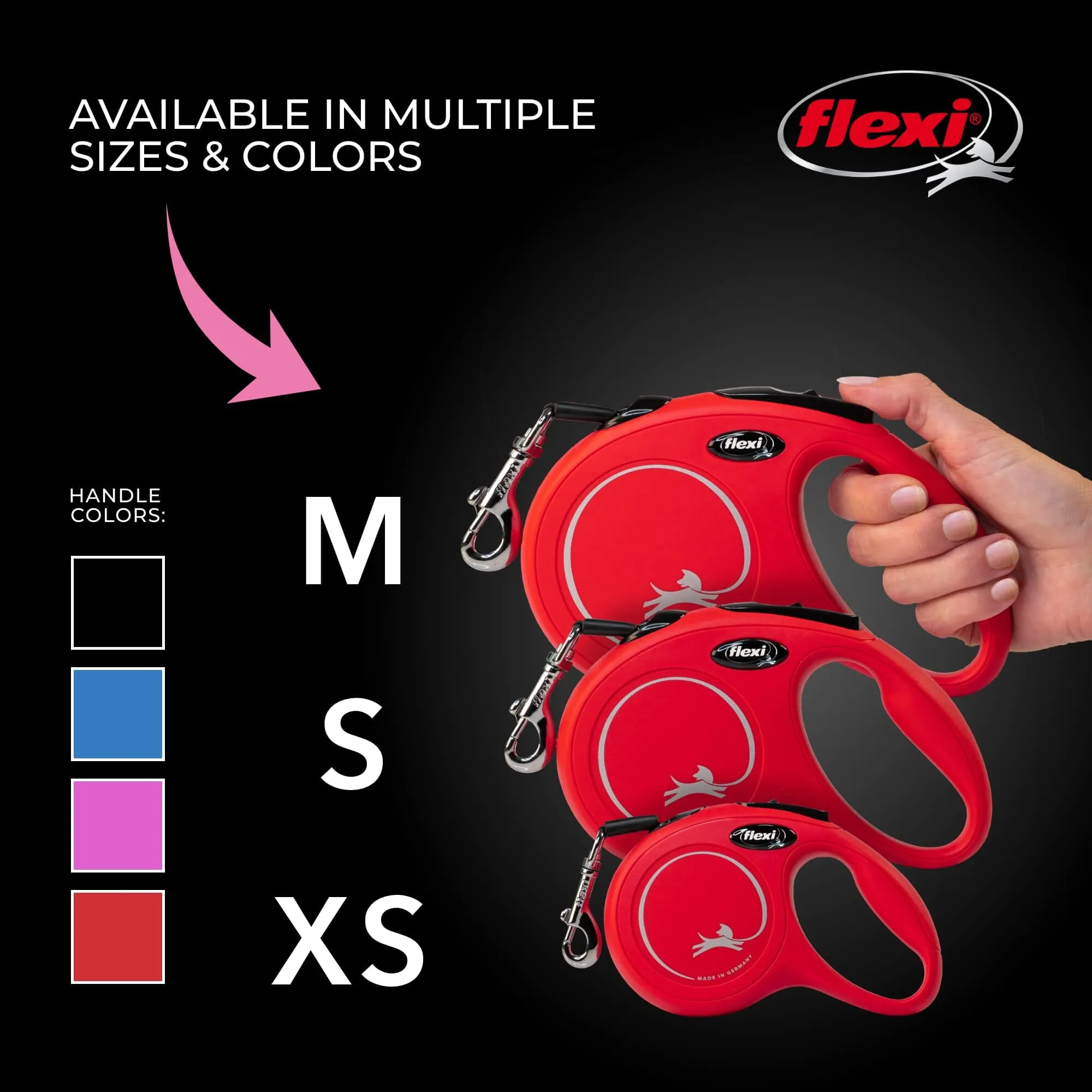 Flexi Classic Cord Retractable Dog Leash - Pink - Extra Small - 10 Feet