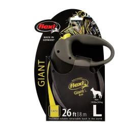 Flexi Durablet Strong Tape Rectractable Dog Leash - Black - Giant / Large - 110 Lbs - 26 Feet