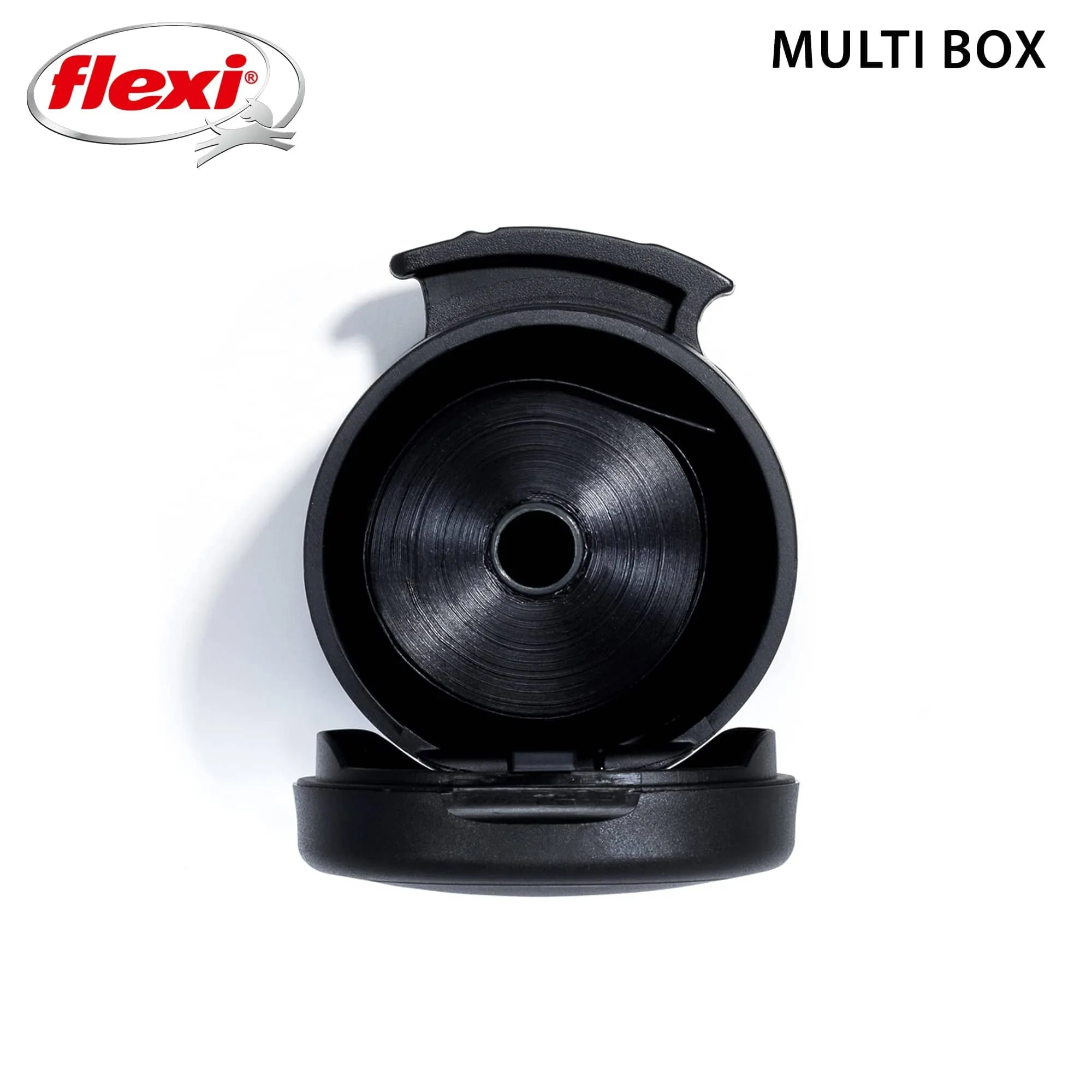 Flexi Multi-Box Retractable Dog Leash Attachment Compartment for Treats and Wastebags - Black