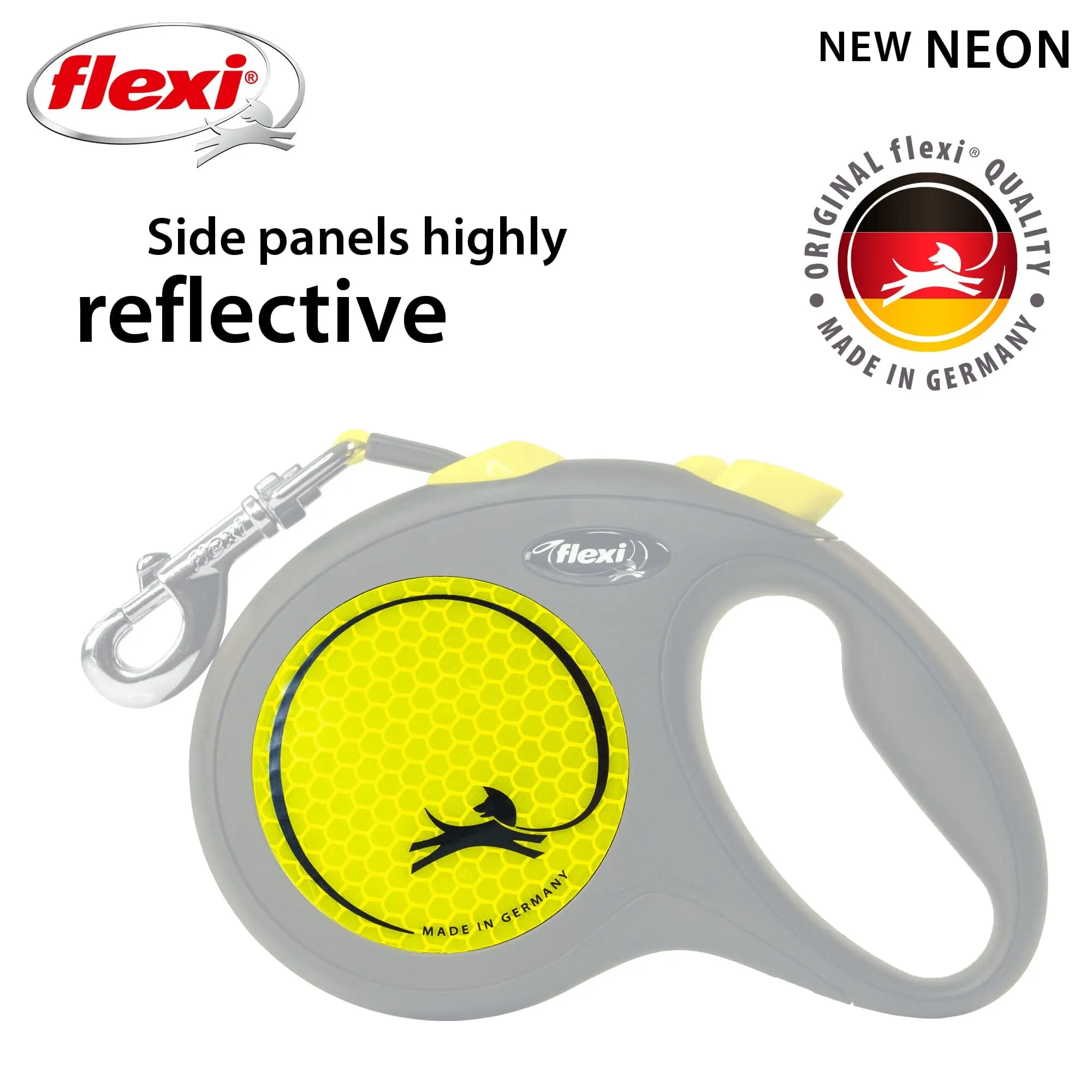Flexi New Comfort Classic Retractable Dog Leash - Neon - Large - 10 Feet