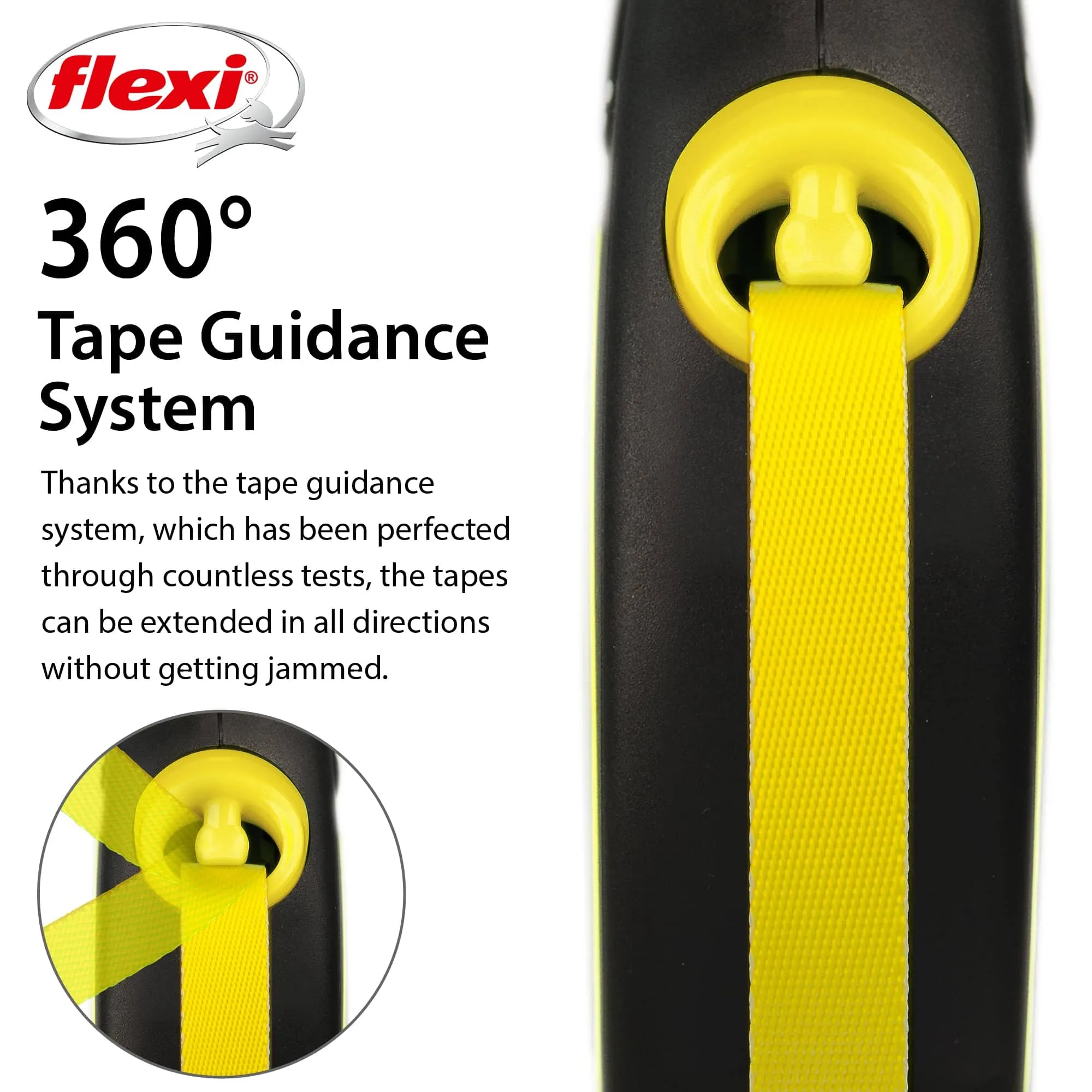Flexi New Comfort Classic Retractable Dog Leash - Neon - Large - 10 Feet