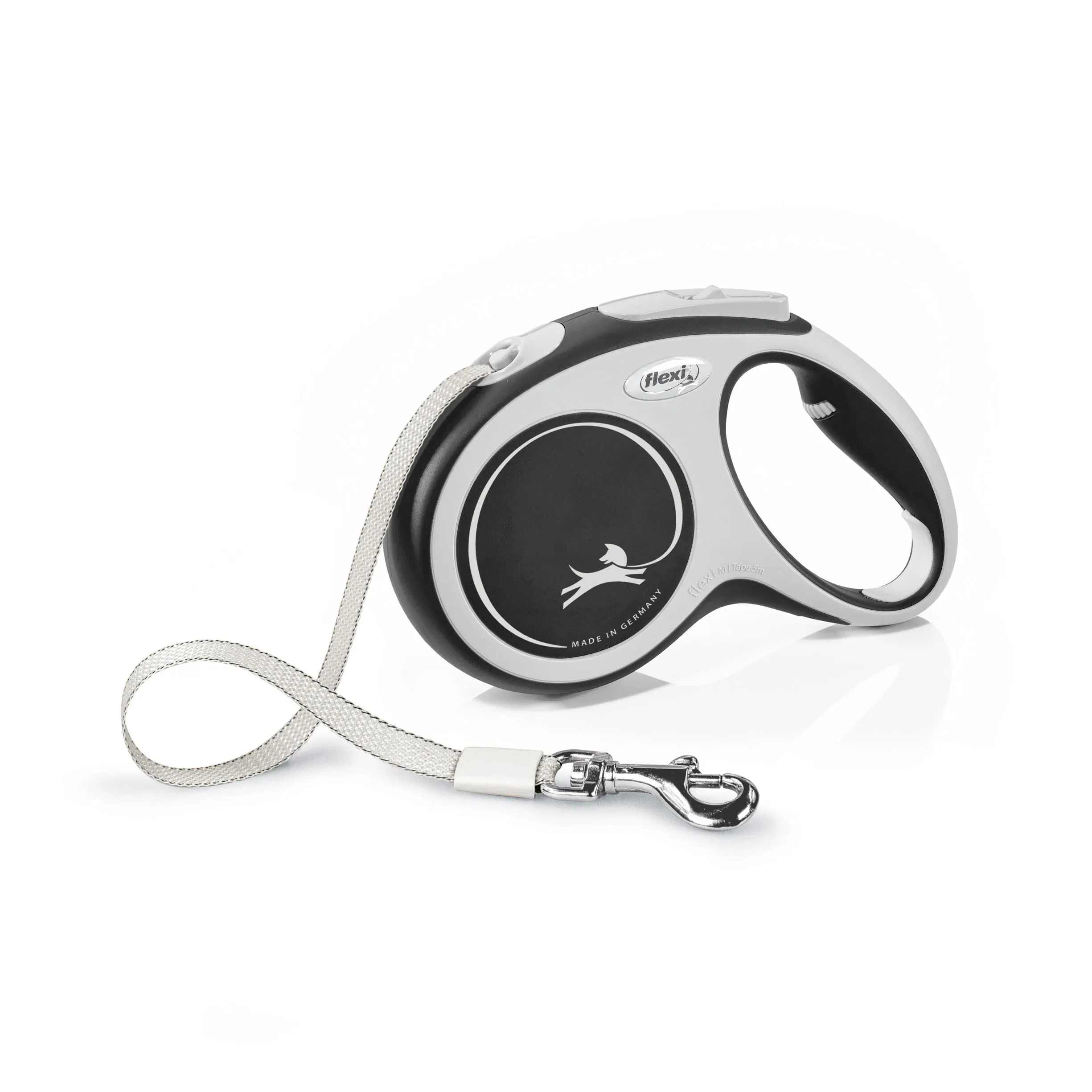 Flexi New Comfort Tape Rectractable Dog Leash - 55 Lbs - Gray - Medium - 16 Feet