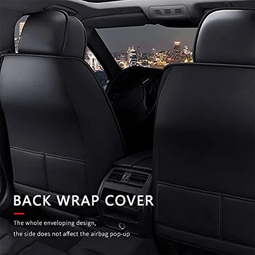 Front & Rear Seat Covers for Chevy Chevrolet Bolt EV EUV Car Seat Cover Luxury PU Leather Comfortable Wear Resistant Black