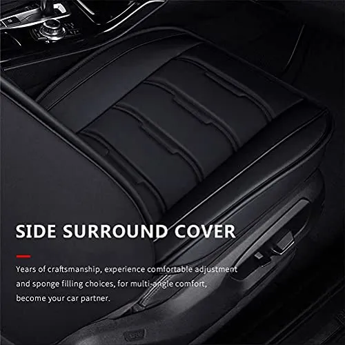 Front & Rear Seat Covers for Chevy Chevrolet Bolt EV EUV Car Seat Cover Luxury PU Leather Comfortable Wear Resistant Black